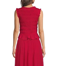 Lucy Paris Livia Smocked V-Neck Sleeveless Coordinating Top
