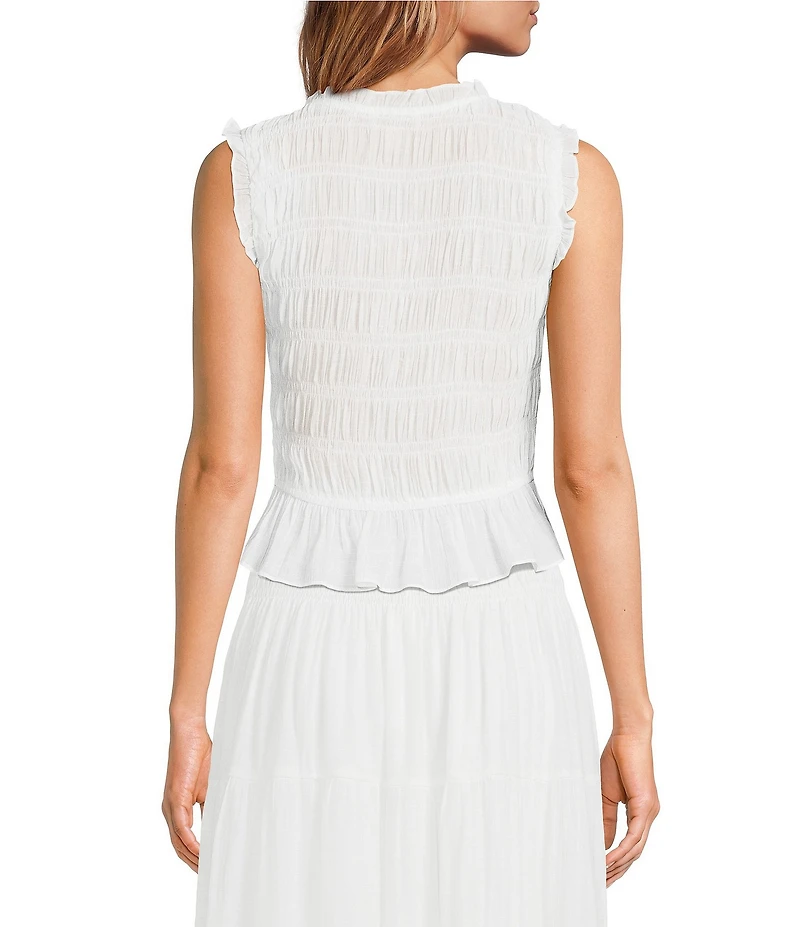 Lucy Paris Livia Smocked V-Neck Sleeveless Coordinating Top