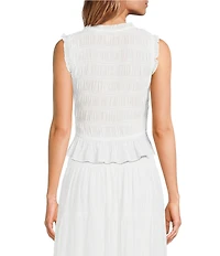 Lucy Paris Livia Smocked V-Neck Sleeveless Coordinating Top