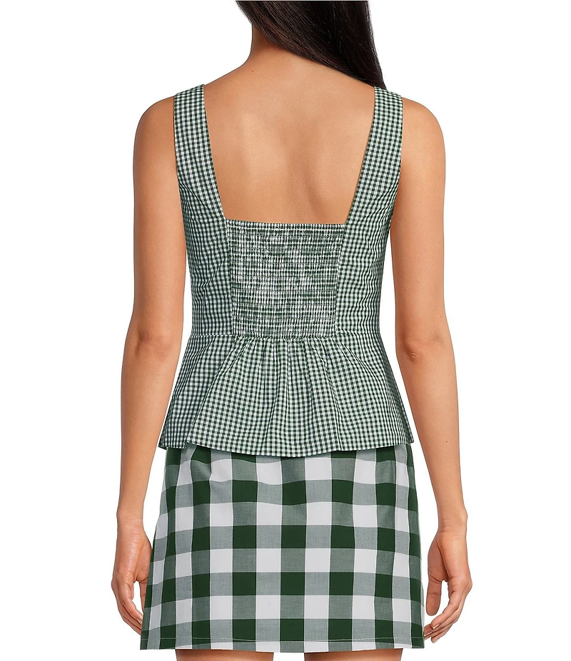Lucy Paris Ludlow Gingham Print Square Neck Sleeveless Coordinating Vest Top