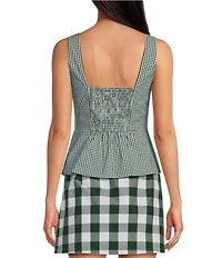 Lucy Paris Ludlow Gingham Print Square Neck Sleeveless Coordinating Vest Top