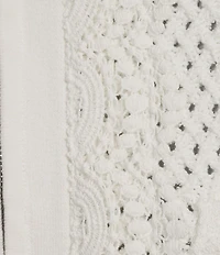 Lucy Paris Lydia Crochet Round Neck Short Sleeve Zip Up Jacket Top