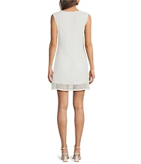Lucy Paris Malaga Mesh Embroidered Square Neck Sleeveless Mini Dress