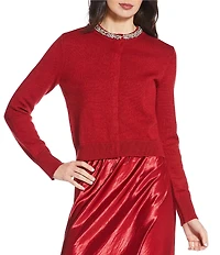 Lucy Paris Marge Crystal Embellished Crew Neck Long Sleeve Cardigan