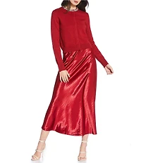 Lucy Paris Marge Crystal Embellished Crew Neck Long Sleeve Cardigan