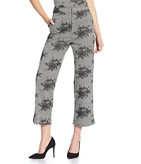 Lucy Paris Maria Embroidered Straight Leg Flat Front Pants