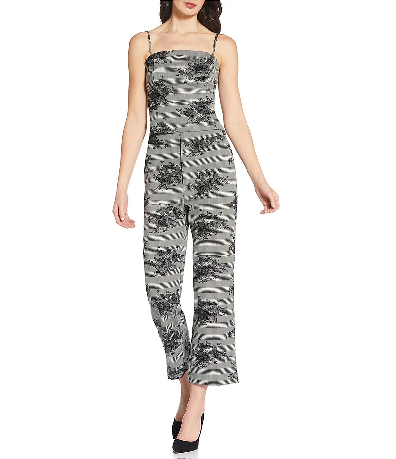 Lucy Paris Maria Embroidered Straight Leg Flat Front Pants