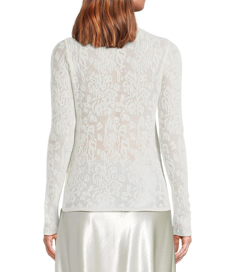Lucy Paris Mesa Lace Scoop Neck Long Sleeve Knit Top
