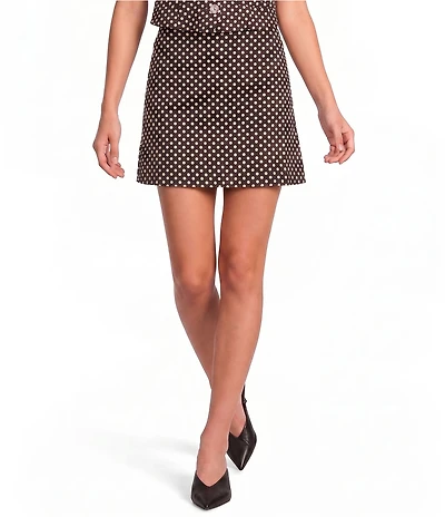 Lucy Paris Montana Polka Dot Printed Coordinating A-Line Mini Skirt