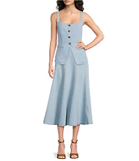 Lucy Paris Nova Coordinating Denim Midi Circle Skirt