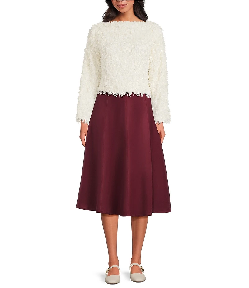 Lucy Paris Oleksa Faux Suede Midi Skirt