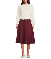 Lucy Paris Oleksa Faux Suede Midi Skirt