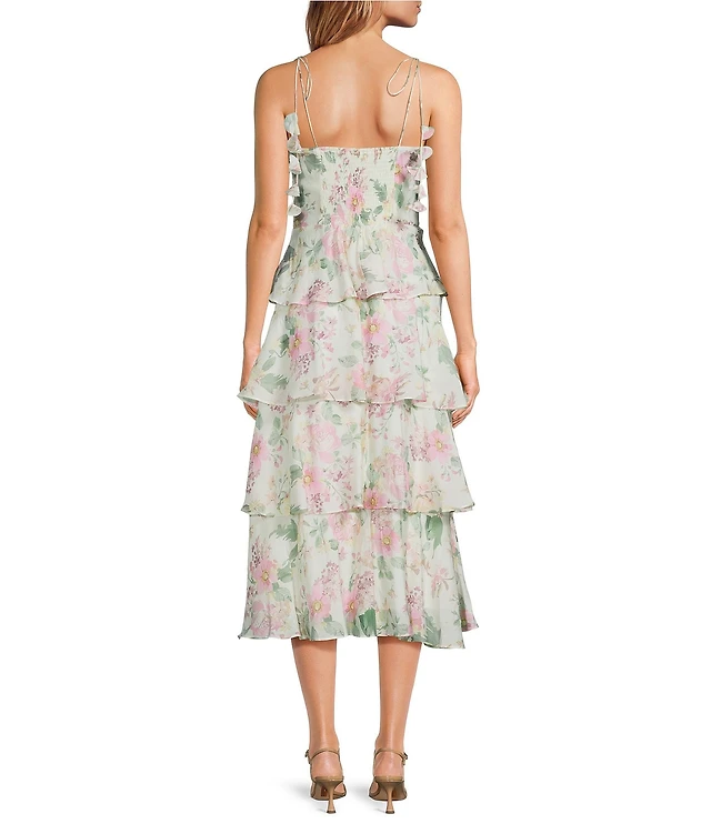 sachin and babi light blue dress Antonio Melani Penelope Linen Blend Scroll Print Sweetheart Neck Sleeveless  Midi Dress