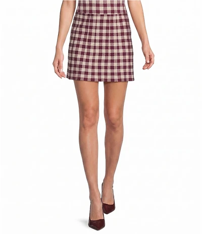 Lucy Paris Petite Size Andy Check Knit Coordinating Mini Skirt