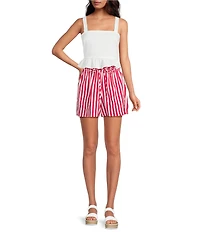 Lucy Paris Petite Size Bella Square Neck Sleeveless Peplum Top