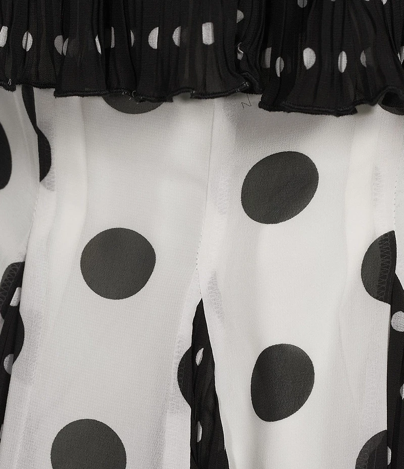 Lucy Paris Petite Size Nutini Polka Dot Off-the-Shoulder A-Line Mini Dress