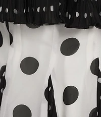 Lucy Paris Petite Size Nutini Polka Dot Off-the-Shoulder A-Line Mini Dress