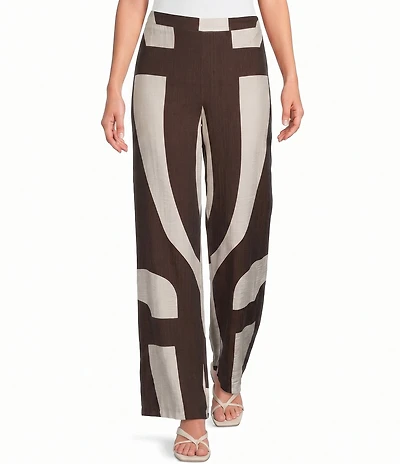 Lucy Paris Petite Size Rue Printed Flare Leg Coordinating Pants