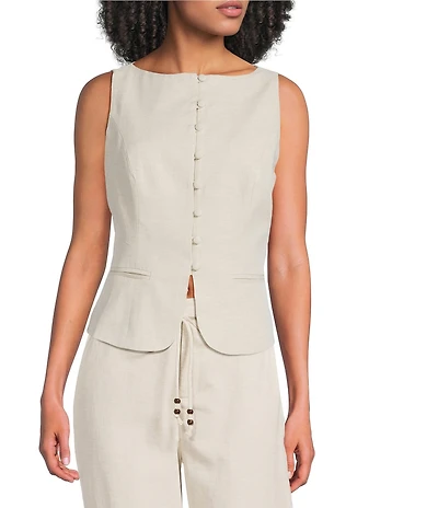 Lucy Paris Petite Size Taylor Round Neck Sleeveless Coordinating Vest Top