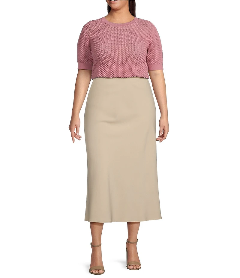 Lucy Paris Plus Elise Short Sleeve Sweater Knit Top