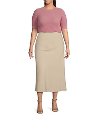Lucy Paris Plus Elise Short Sleeve Sweater Knit Top