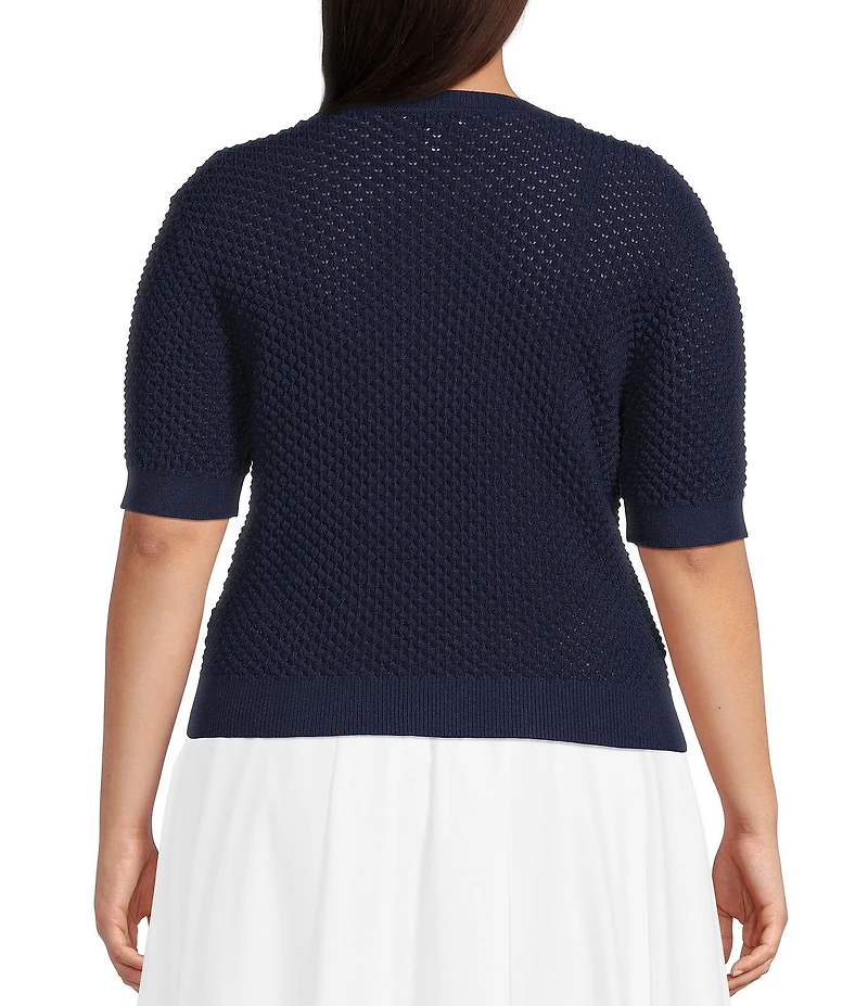 Lucy Paris Plus Elise Short Sleeve Sweater Knit Top