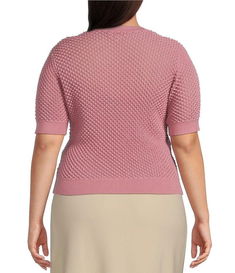 Lucy Paris Plus Elise Short Sleeve Sweater Knit Top