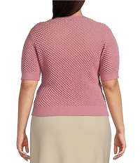 Lucy Paris Plus Elise Short Sleeve Sweater Knit Top