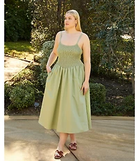 Lucy Paris Plus Hazel Smocked Long Dress