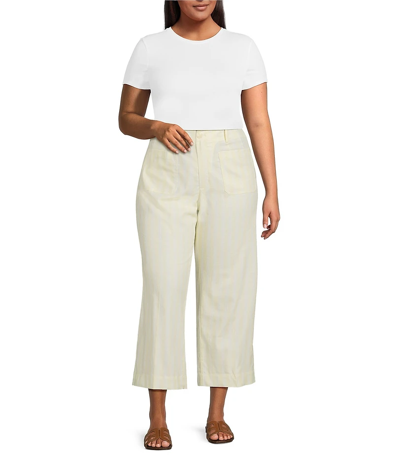 Lucy Paris Plus Johnny Stripe Print Front Pocket Pants