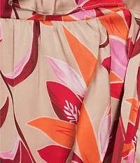 Lucy Paris Plus Naella Floral Printed Ruffled Faux-Wrap Midi Dress