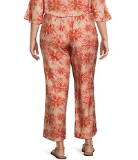 Lucy Paris Plus Rue Coordinating Flat Front Print Pants