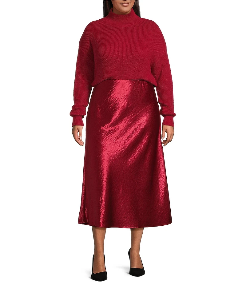 Lucy Paris Plus Size Axel Mock Neck Long Sleeves Sweater