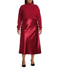 Lucy Paris Plus Size Axel Mock Neck Long Sleeves Sweater