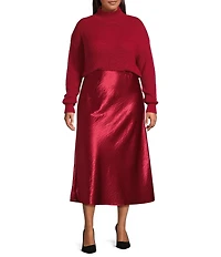 Lucy Paris Plus Size Axel Mock Neck Long Sleeves Sweater