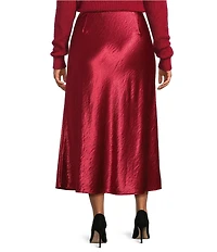 Lucy Paris Plus Size Barbara Satin Midi Skirt