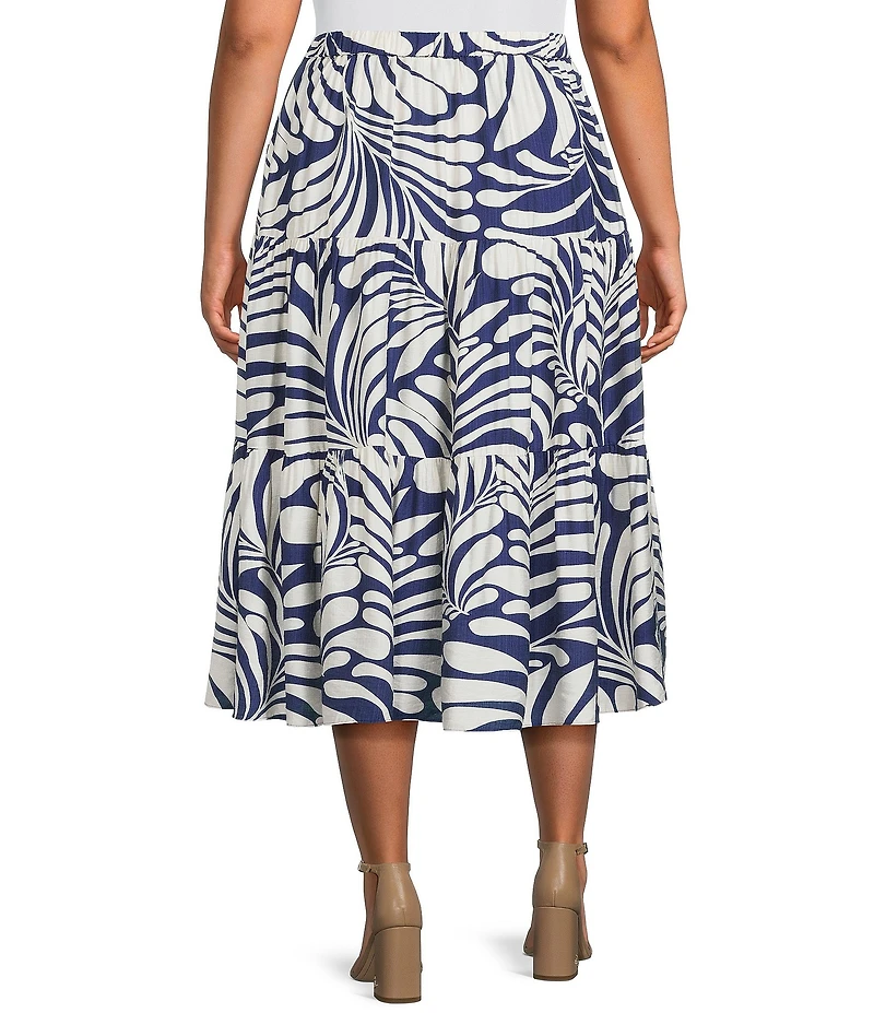 Lucy Paris Plus Size Bloom A-Line Coordinating Midi Skirt