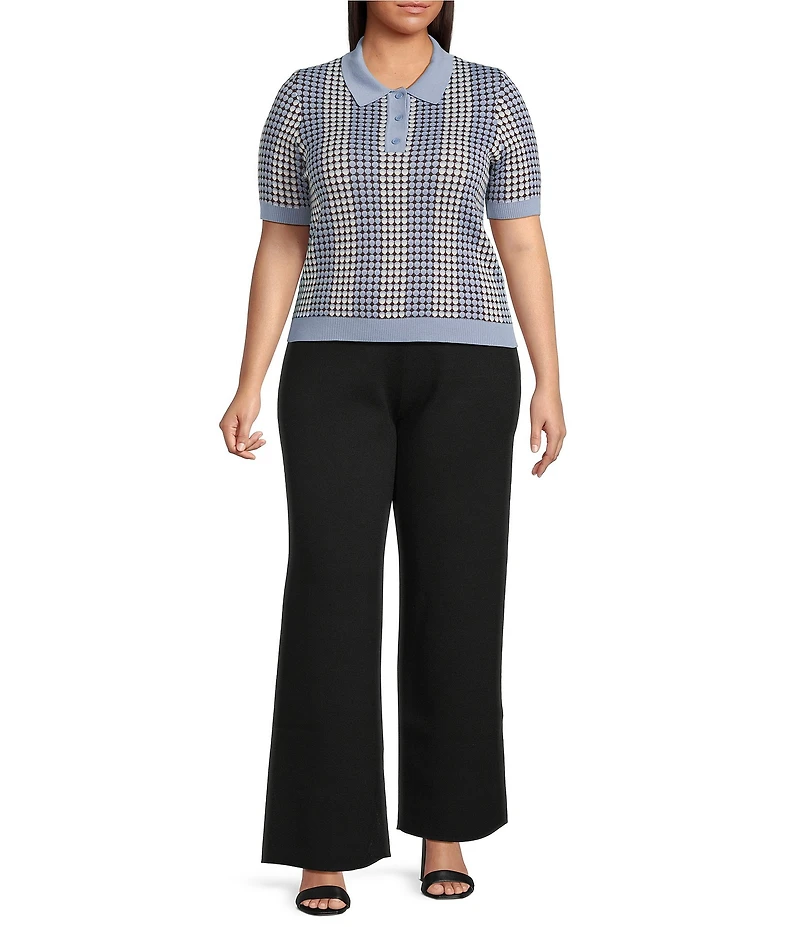 Lucy Paris Plus Size Double Knit Wide Leg Pants