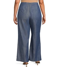 Lucy Paris Plus Size Elly Linen Blend Flared Leg Ankle Pants