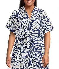 Lucy Paris Plus Size Emily Short-Sleeve Knotted-Tie-Detail Coordinating Top