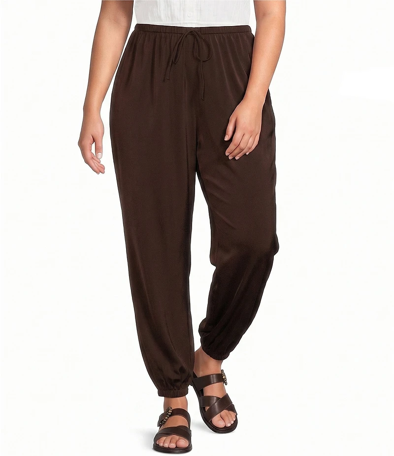 Lucy Paris Plus Size Jasmine High Rise Bubble Leg Satin Pants