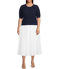 Lucy Paris Plus Size Junia Pleated Midi Skirt