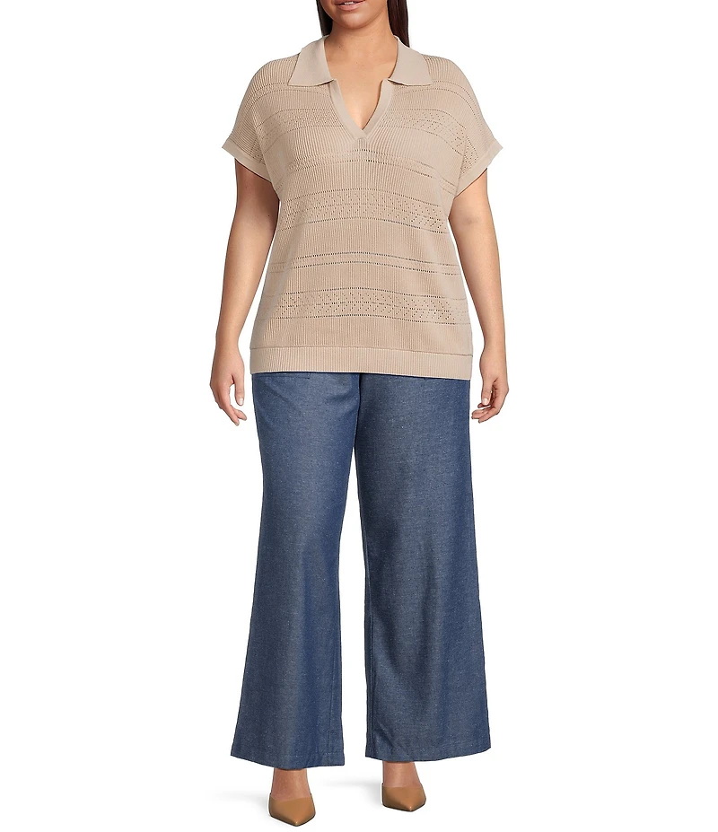 Lucy Paris Plus Size Kirsten Short Sleeve Knit Sweater