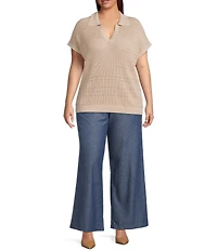 Lucy Paris Plus Size Kirsten Short Sleeve Knit Sweater