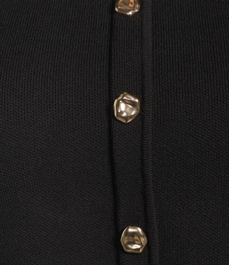 Lucy Paris Plus Size Knit Crew Neckline Sleeveless Button Front Vest