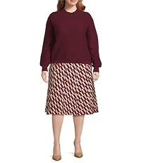 Lucy Paris Plus Size Knit Textured Ruffled Sweater