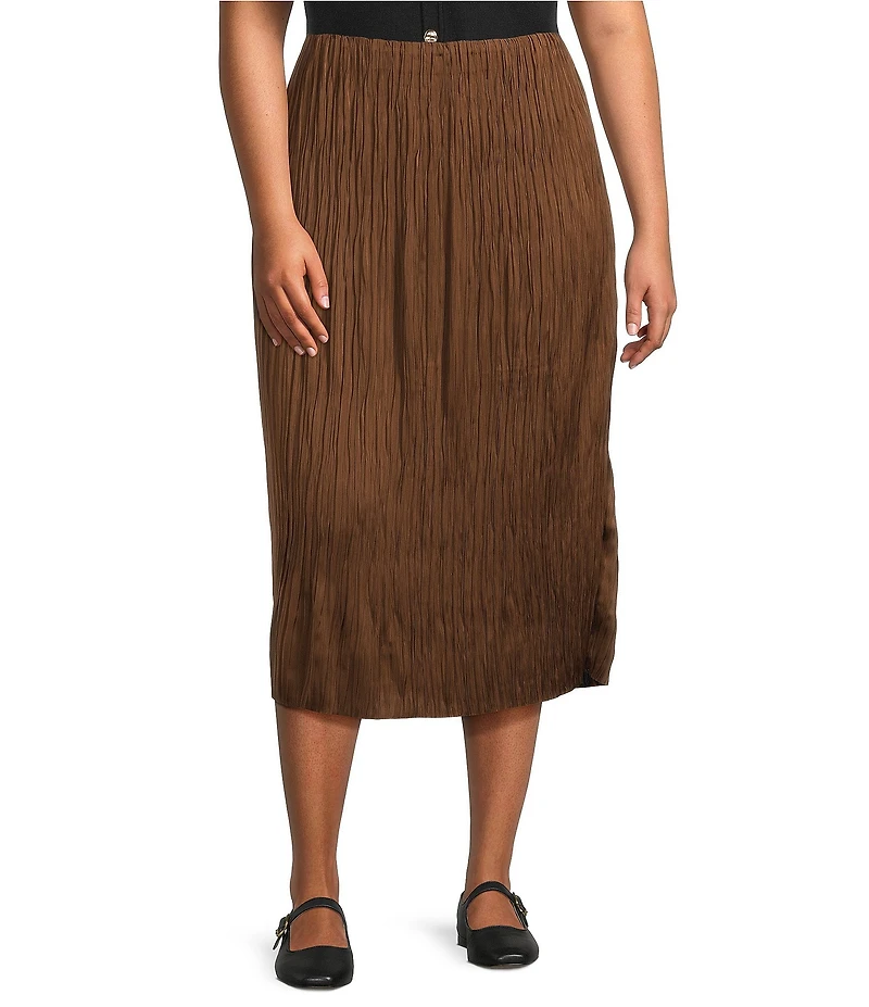 Lucy Paris Plus Size Lalisa Crinkled Midi Skirt
