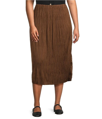 Lucy Paris Plus Size Lalisa Crinkled Midi Skirt