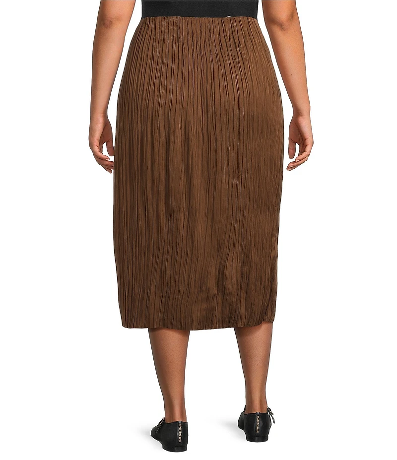 Lucy Paris Plus Size Lalisa Crinkled Midi Skirt