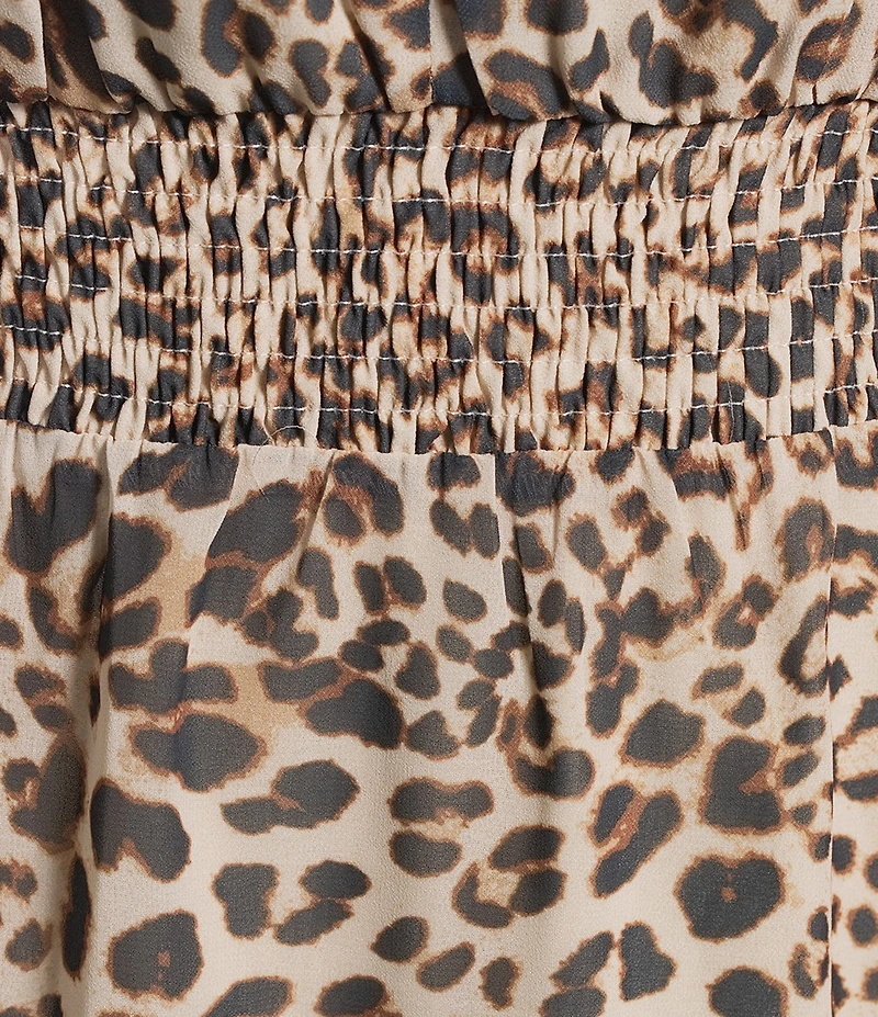 Lucy Paris Plus Size Leopard Print Long Sleeve Midi Dress